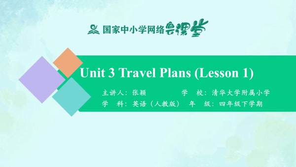 Unit 3 Travel Plans Lesson 1 