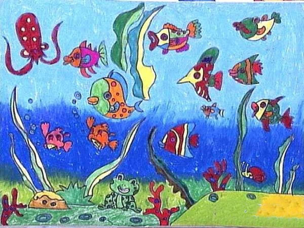 小学六年级海底世界儿童画_海底世界怎么画的
