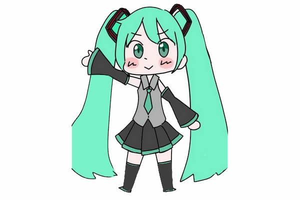 初音未来简笔画q版怎么画简单又漂亮