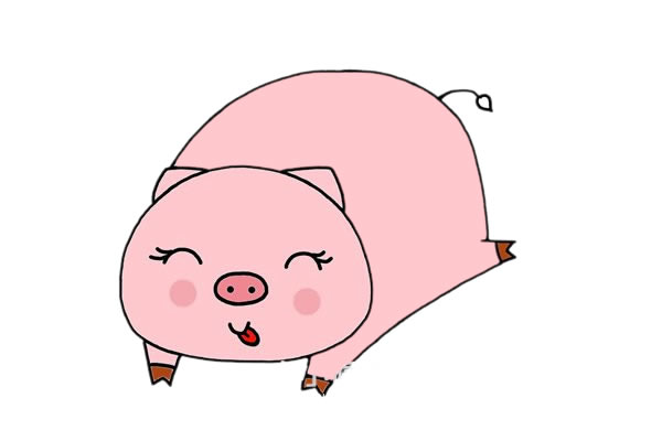 可爱的小猪简笔画步骤画法图片