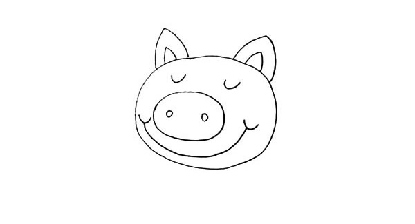 开心小猪简笔画