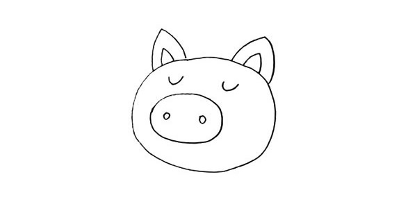 开心小猪简笔画