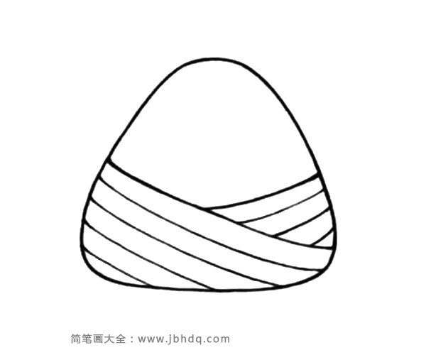 3.继续画出粽叶纹理