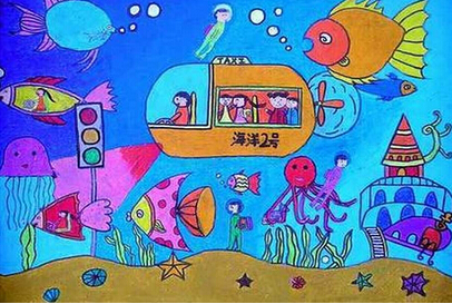 海底世界儿童画：未来的海底世界