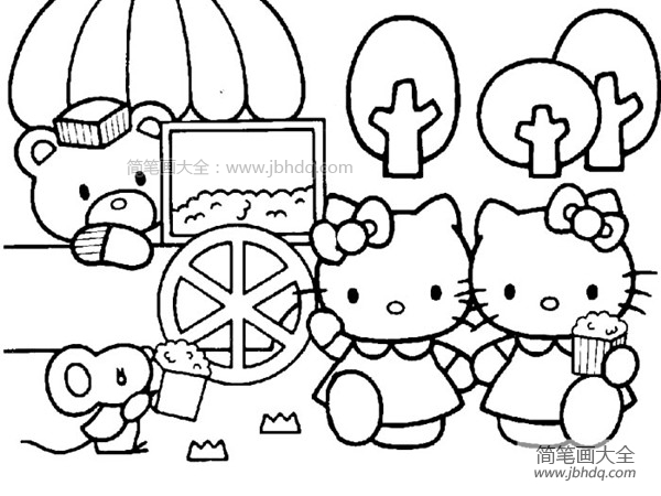 hello kitty简笔画图片