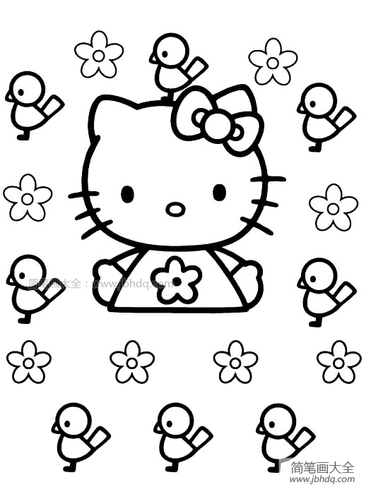 hello kitty简笔画图片