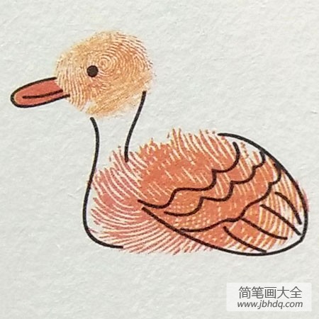 鸭子指印画教程