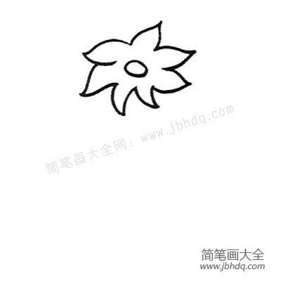 1.先画头上一朵花