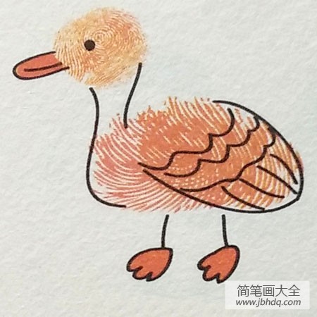 鸭子指印画教程