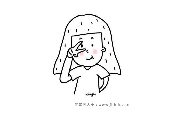 超可爱的小女孩简笔画1