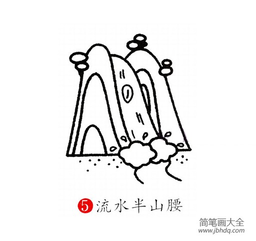 简单的风景绘画 瀑布