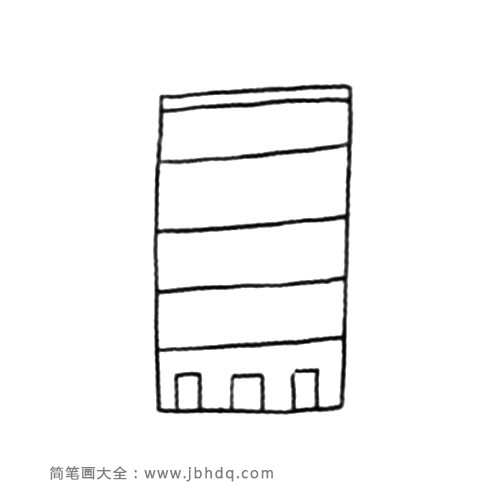 3.用小长方形画出底层的门。