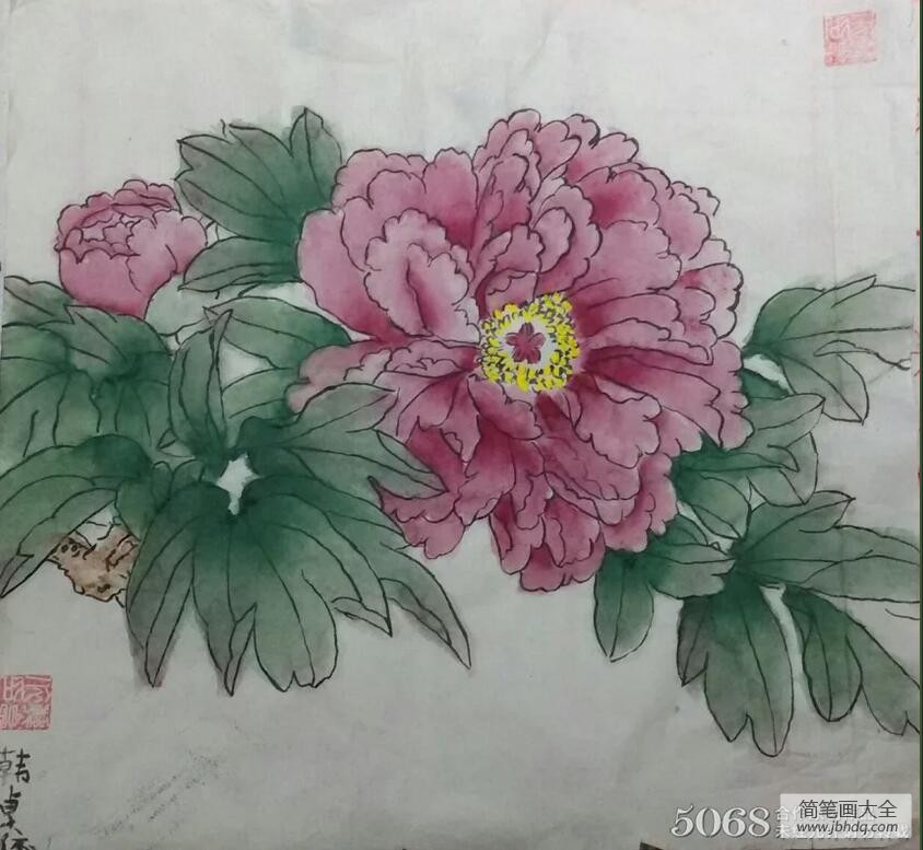 摇曳生姿的牡丹花国画牡丹