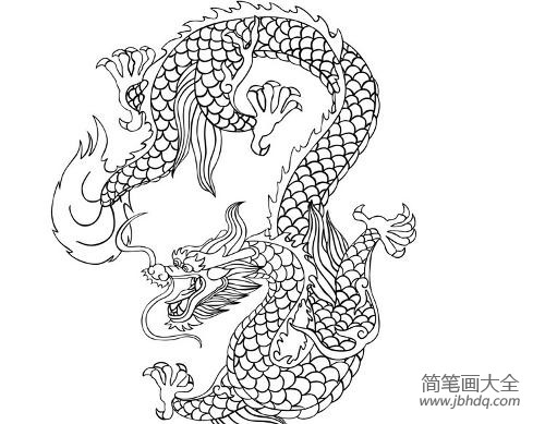 龙的简笔画 经典中国龙简笔画图片