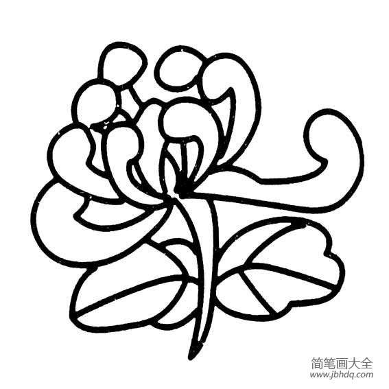 菊花花朵简笔画法