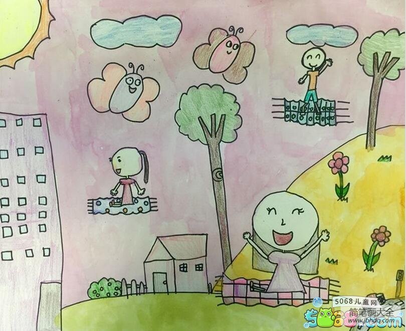 好玩的小汽车小学生暑假活动图画