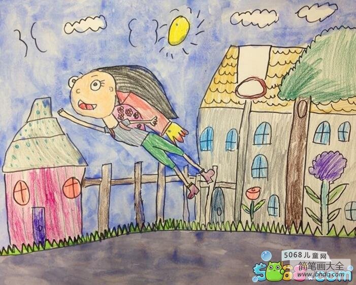 儿童暑假生活画作品之变身小超人