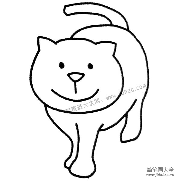 散步的猫咪简笔画图片