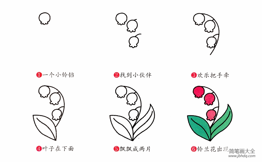 铃铛花简笔画画法