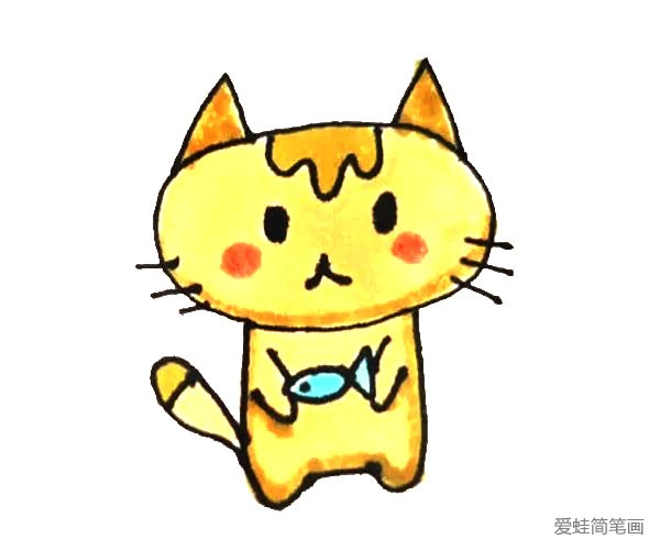 第七步：最后给画好的小猫涂上漂亮的颜色就好了。