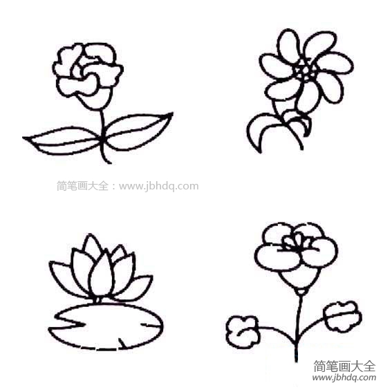 可爱的花朵简笔画图片