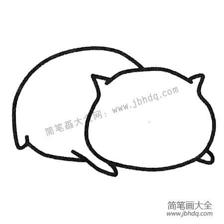 2.再画小猫的身体和脚