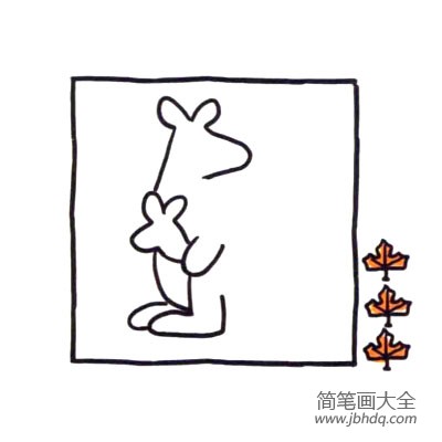 四步画出可爱简笔画 天生拳击手袋鼠