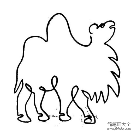 一笔画骆驼的画法