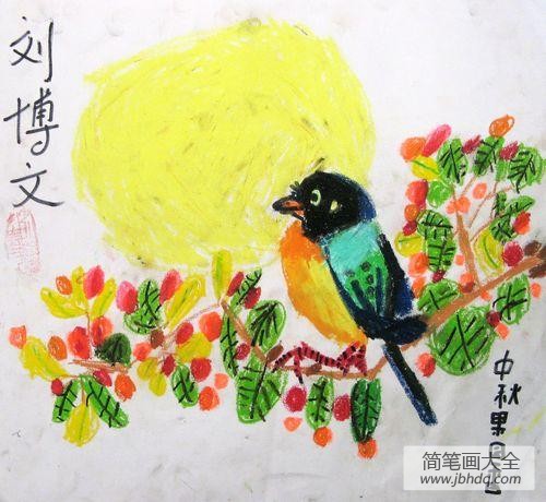 中秋节主题儿童画-中秋果园香