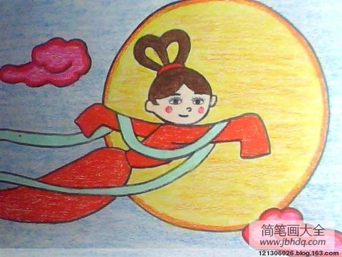 中秋节主题儿童画-嫦娥姐姐