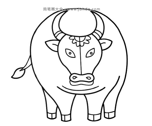 健壮的黄牛简笔画2