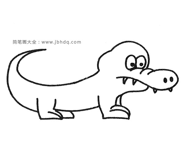 卡通鳄鱼简笔画图片1
