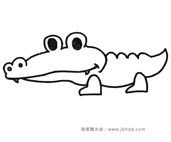 卡通鳄鱼简笔画图片2