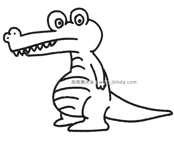 卡通鳄鱼简笔画图片6