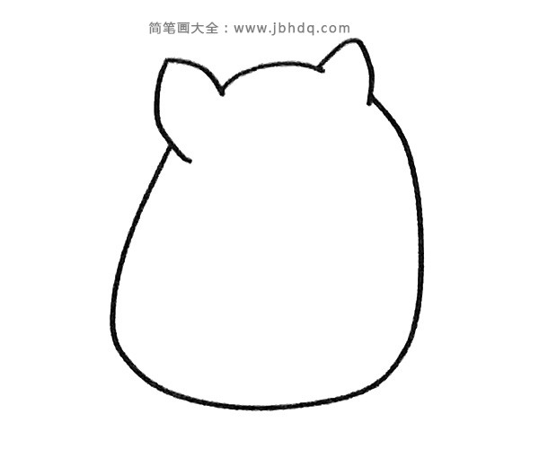 龙猫简笔画步骤2