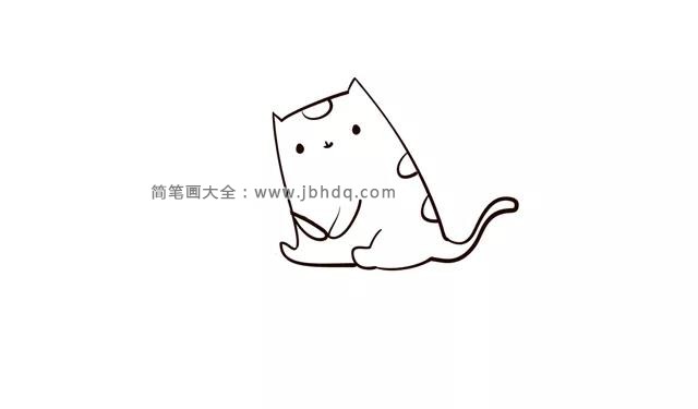 小猫钓鱼简笔画画法