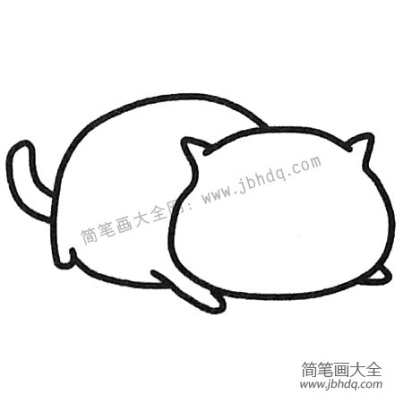 3.接着画小猫的尾巴