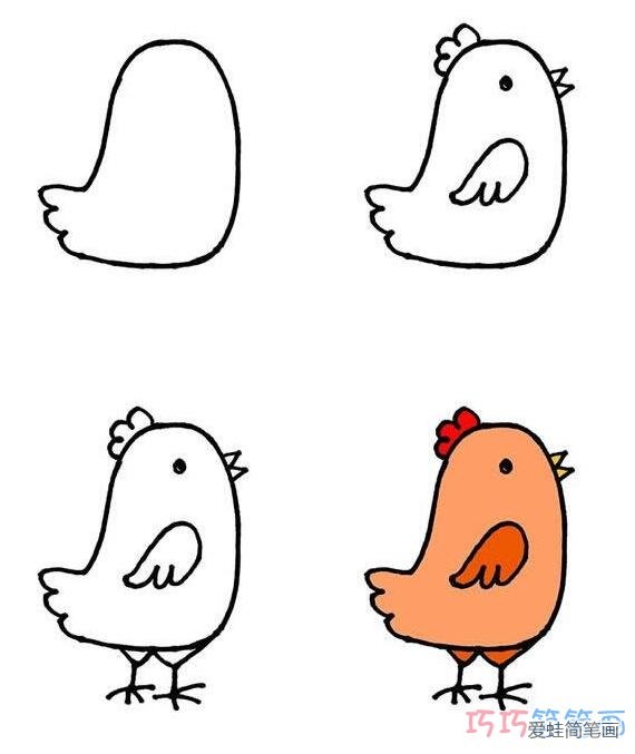 画小鸡的简笔画 简单图片