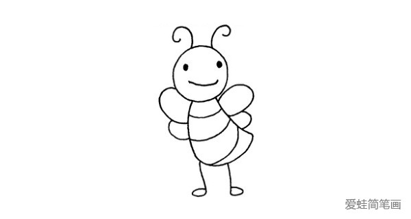 卡通蜜蜂简笔画 