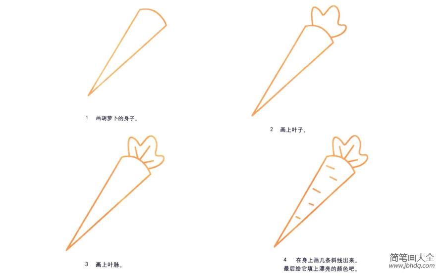 胡萝卜的简笔画画法