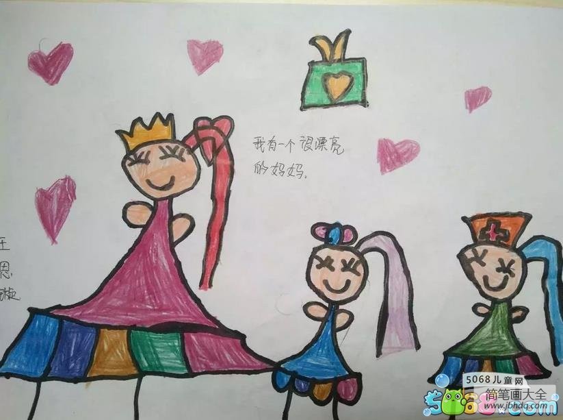 祝妈妈节日快乐幼儿画三八妇女节图画大全