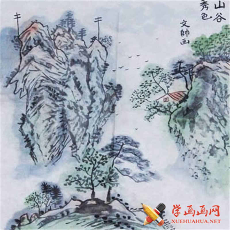 儿童中国画秀色山谷(1)