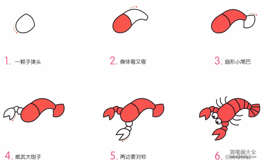 小龙虾简笔画画法
