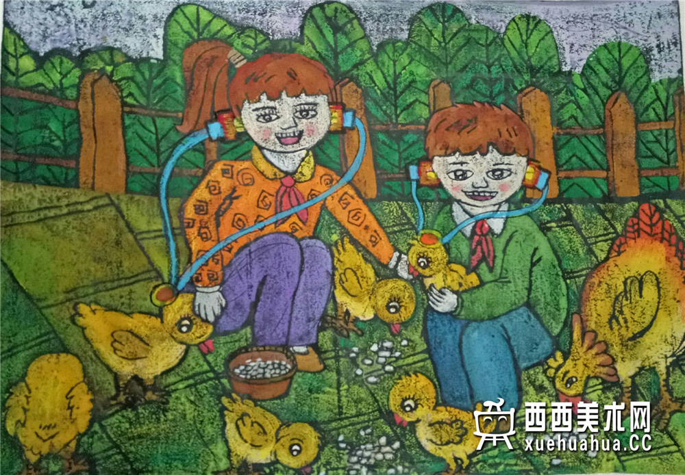 一等奖小学生获奖科幻画《多功能听诊器》赏析(1)