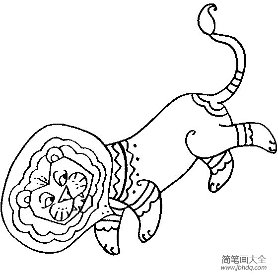 幼儿创意简笔画 华丽的狮子简笔画图片