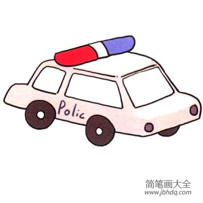 四步画出可爱简笔画 十万火急的救护车