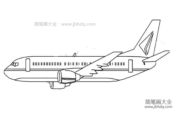 空中飞行的飞机简笔画