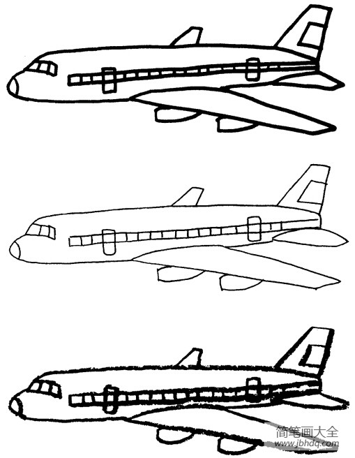 卡通客机简笔画图片