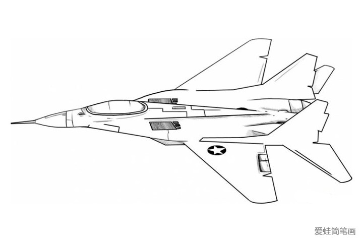 飞翔的战斗机简笔画图片