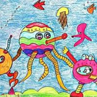 创意儿童画海底世界教师范画